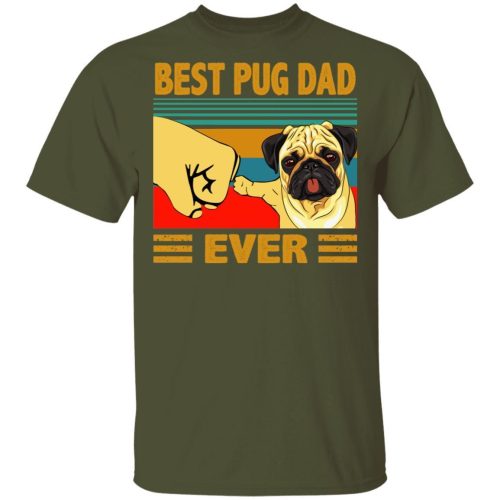 Best Pug Dad Ever Retro Vintage Shirt