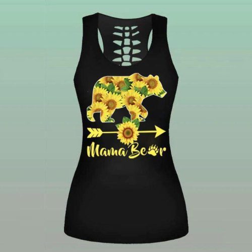 Sunflower Mama Beer Hollow Out Tank Top
