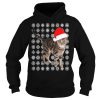 Animals in santa hats christmas cat shirt