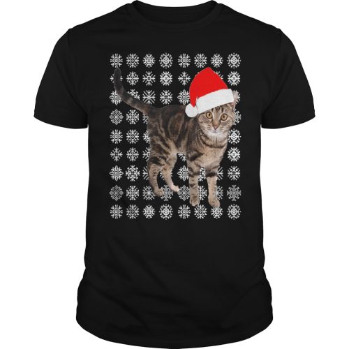 Animals in santa hats christmas cat shirt
