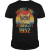 Awesome since february 1952 68th birthday gift cat lover Shirt