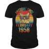 Awesome since february 1958 62th birthday gift cat lover Shirt