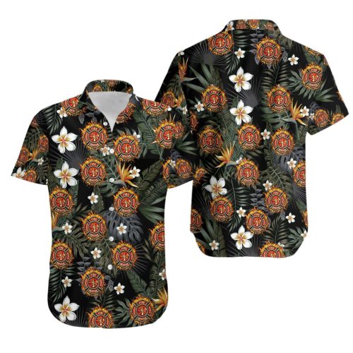 FireFighter Tropical Pocket Hawaiian Shirt
