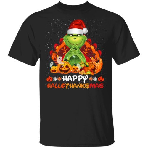 Happy Hallothanksmas Grinch & Thanksgiving Shirt