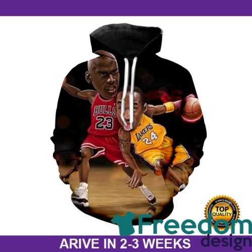 Kobe Bryant 24 Michael Jordan 23 Cartoon 3D Hoodie
