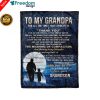 To My Grandpa Soft Throw Fleece Blanket, Gift for grandfather from grandson