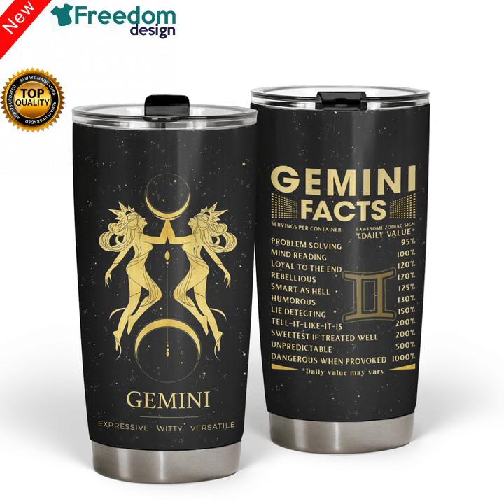 Gemini Facts Stainless Steel Tumbler Cup 20oz - Freedomdesign