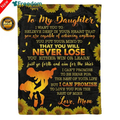 To My Daughter Throw Fleece Blanket birthday, christmas gifts for daughter