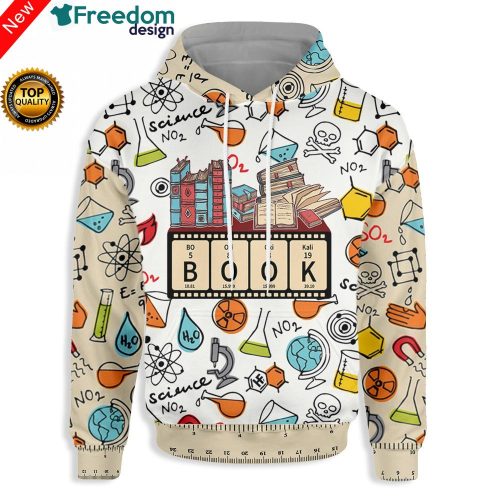 Book Chemistry Science Reading 3D All Over Print Hoodie