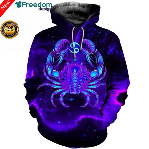 3D All Over Printed Cancer Zodiac T Shirt Hoodie