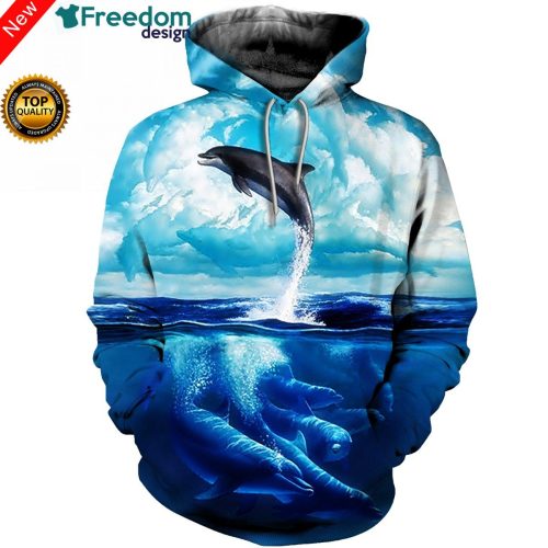 3D All Over Printed Dolphin T Shirt Hoodie
