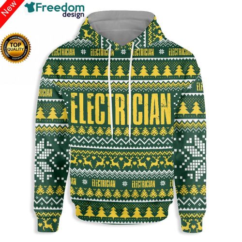 Electrician Happy Christmas 3D All Over Print Hoodie