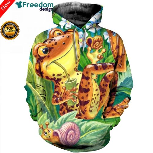 3D All Over Printed Frog T Shirt Hoodie
