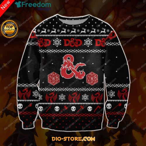 Dungeons & Dragons 3D Print Ugly Christmas Sweater