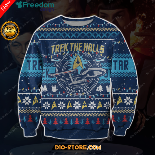 Trek The Halls 3D Print Ugly Christmas Sweatshirt