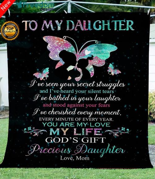 To my Daughter Butterfly Fleece Blanket sentimental unique birthday, Christmas gift ideas for daughter from Mom