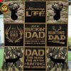 Buck Hunting Camo Throw Fleece Blanket unique Hunting gift for father's day, birthday, Christmas gift for Dad