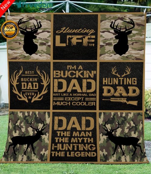 Buck Hunting Camo Throw Fleece Blanket unique Hunting gift for father's day, birthday, Christmas gift for Dad