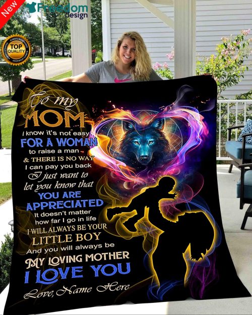 To my mom Custom Fleece Blanket personalized sentimental unique happy Mother's day, birthday, Christmas gift ideas for mom from son
