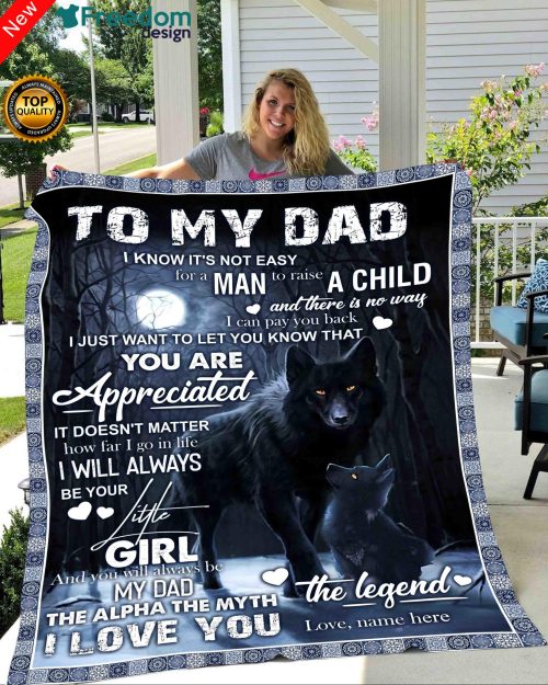 Blanket For Father To My Dad Blanket From Son And Daughter Soft Fleece Throw Blanket Customized Blanket Happy Father's Day Gift, Personalized Gift For Family NQAZ