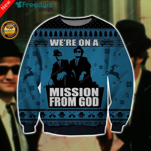 Mission From God 3D Print Ugly Christmas Sweater