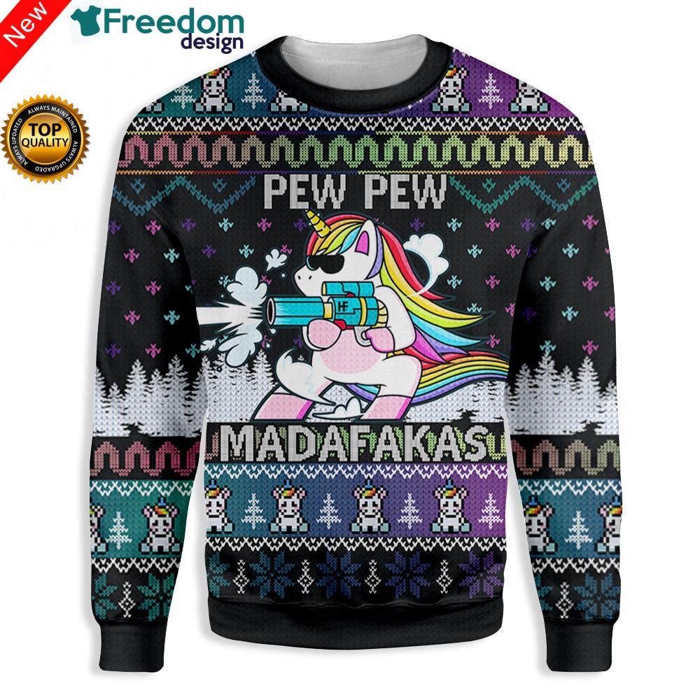 3D Unicorn Ugly Christmas Sweater