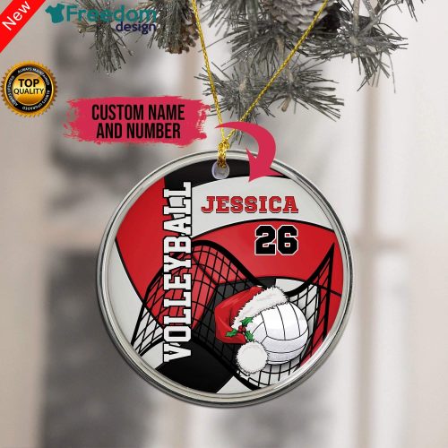 Volleyball Santa Custom Name And Number Ornament