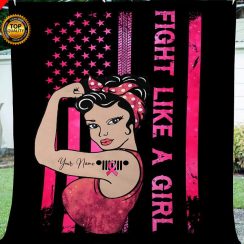 Custom Blanket fight like a girl Jeep girl soft throw fleece blanket,  unique gifts ideas for jeep lovers