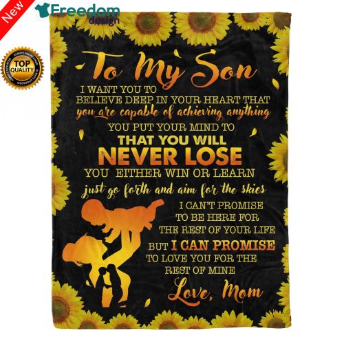 To My Son Throw Fleece Blanket birthday gifts for son
