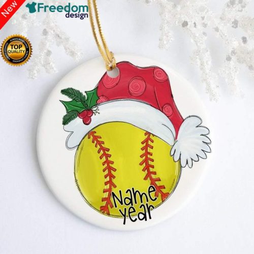 Personalized Softball Ornament Christmas Holiday Ornament Name Year Custom Ornament Sports Team Player Gift