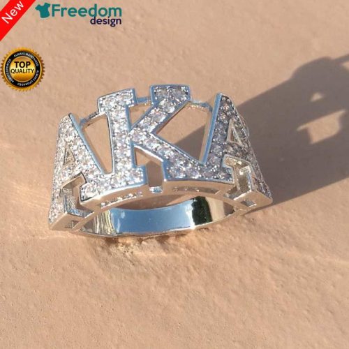 High Quality Silver Alpha Kappa Alpha Finger Ring