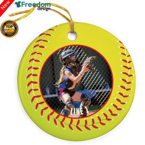 Custom Photo Softball Player Ornament