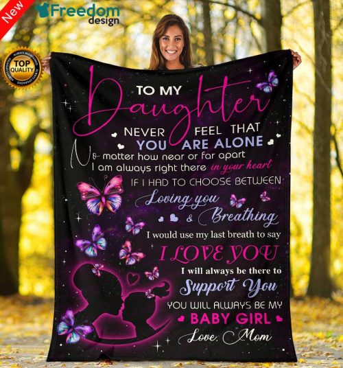 To My Daughter Throw Fleece Blanket gifts for daughter