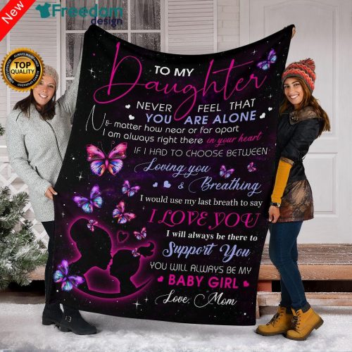 To My Daughter Throw Fleece Blanket gifts for daughter