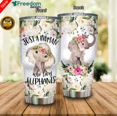 Just A Woman Who Love Elephants Stainless Steel Tumbler Cup 20oz