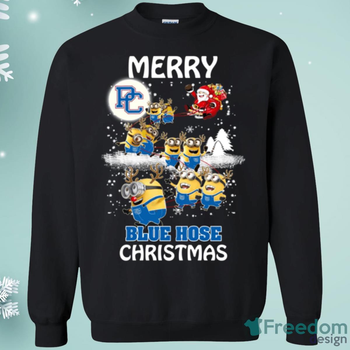 Presbyterian Blue Hose Minion Santa Claus With Sleigh Christmas Sweatshirt Product Photo 1