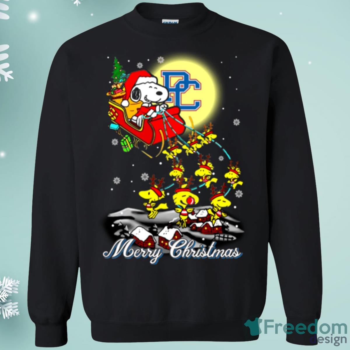 Presbyterian Blue Hose Santa Claus With Sleigh And Snoopy Christmas Sweatshirt Product Photo 1