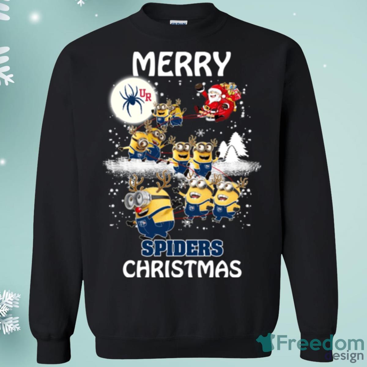 Richmond Spiders Minion Santa Claus With Sleigh Christmas Sweatshirt Product Photo 1