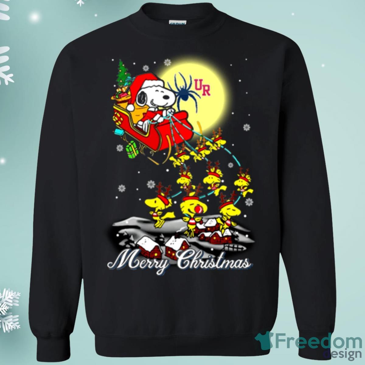 Richmond Spiders Santa Claus With Sleigh And Snoopy Christmas Sweatshirt Product Photo 1