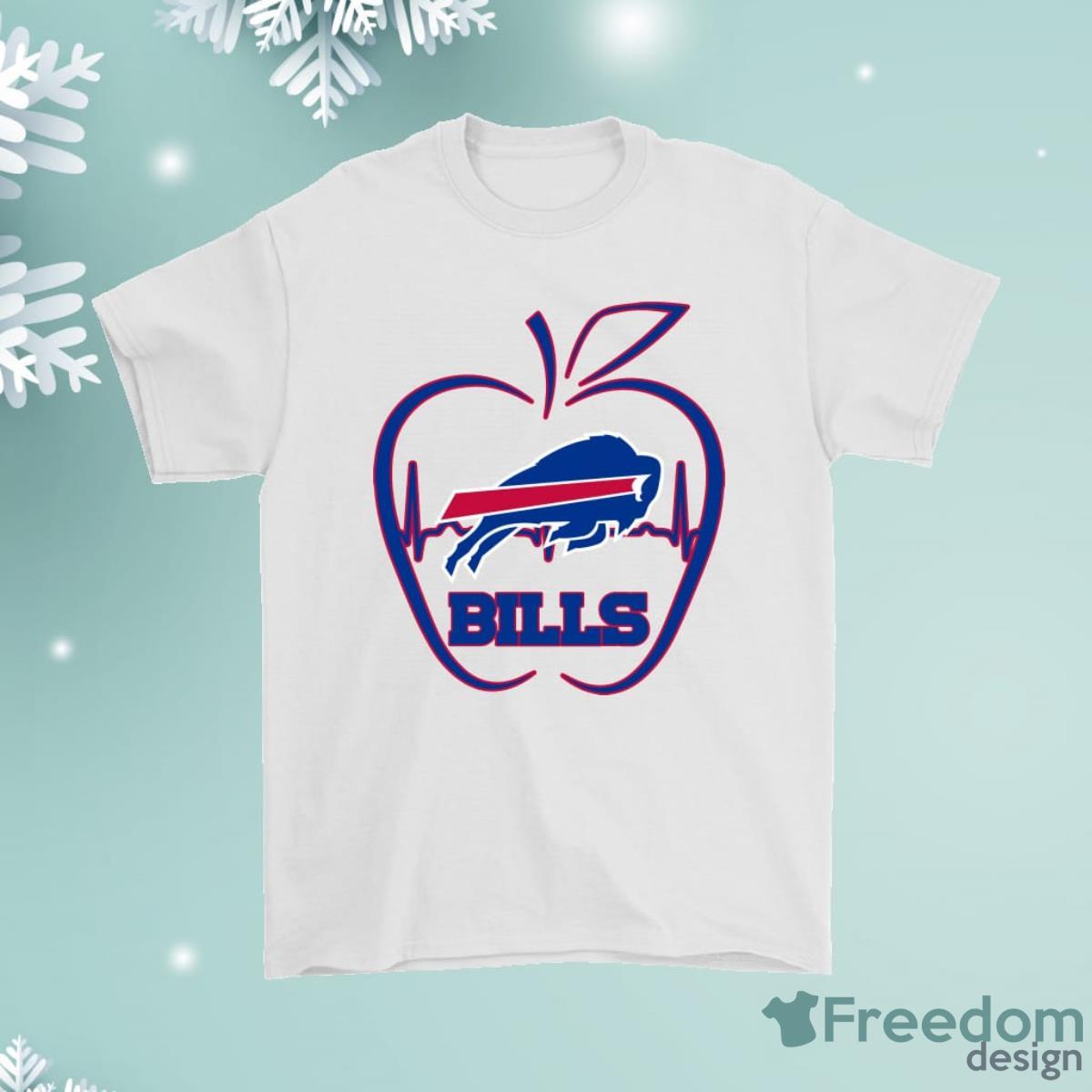 Apple Heartbeat Teacher Symbol Buffalo Bills Shirt Product Photo 1