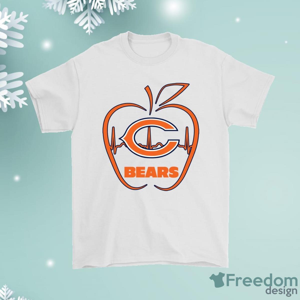 Apple Heartbeat Teacher Symbol Chicago Bears Shirt Product Photo 1