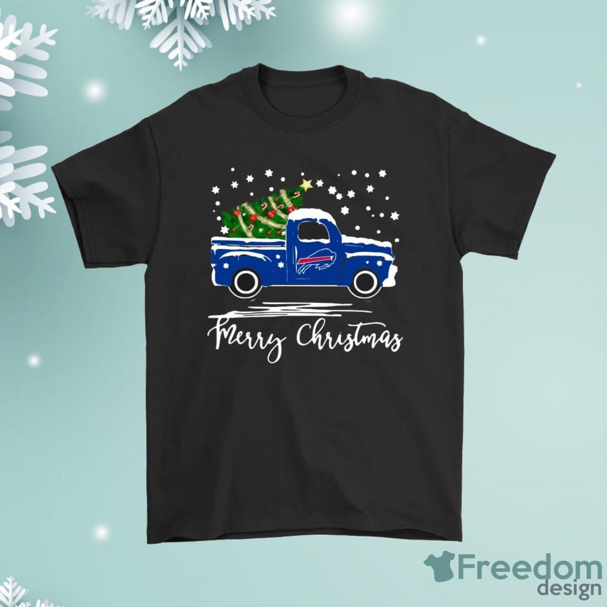 Buffalo Bills Car With Christmas Tree Merry Christmas Shirt Product Photo 1