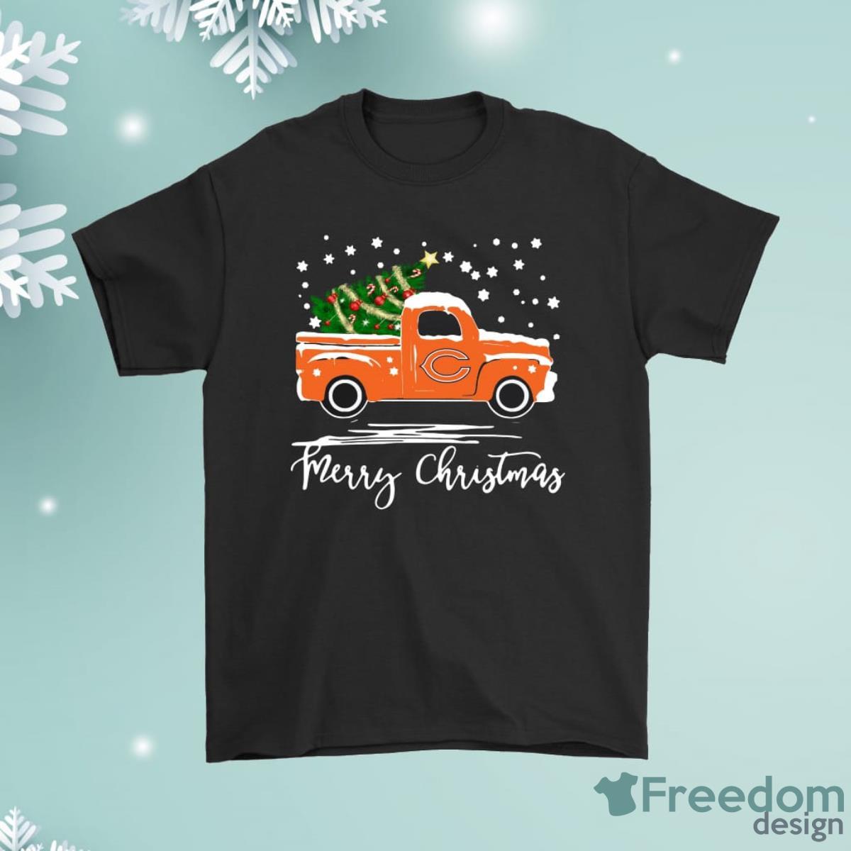 Chicago Bears Car With Christmas Tree Merry Christmas Shirt Product Photo 1