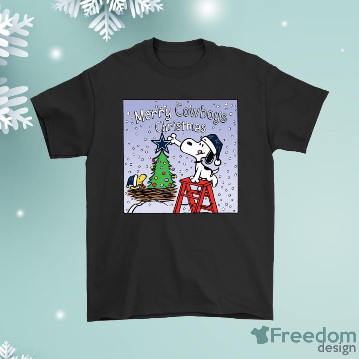 Snoopy And Woodstock Merry Dallas Cowboys Christmas Shirt Product Photo 1