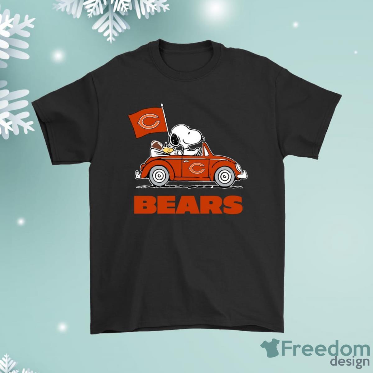 Snoopy And Woodstock Ride The Chicago Bears Car Shirt Product Photo 1