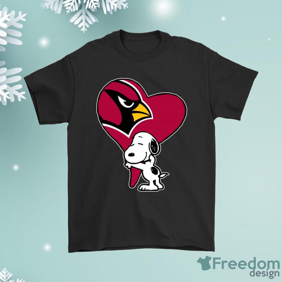 Snoopy Hugs The Arizona Cardinals Hear Shirt Product Photo 1