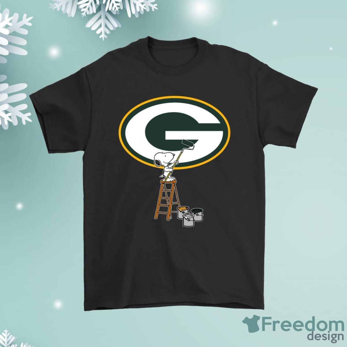 Snoopy Paints The Green Bay Packers Logo Football Shirt Product Photo 1