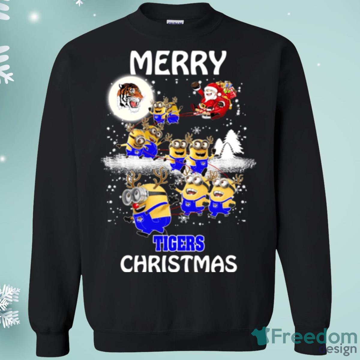 Tennessee State Tigers Minion Santa Claus With Sleigh Christmas Sweatshirt Product Photo 1