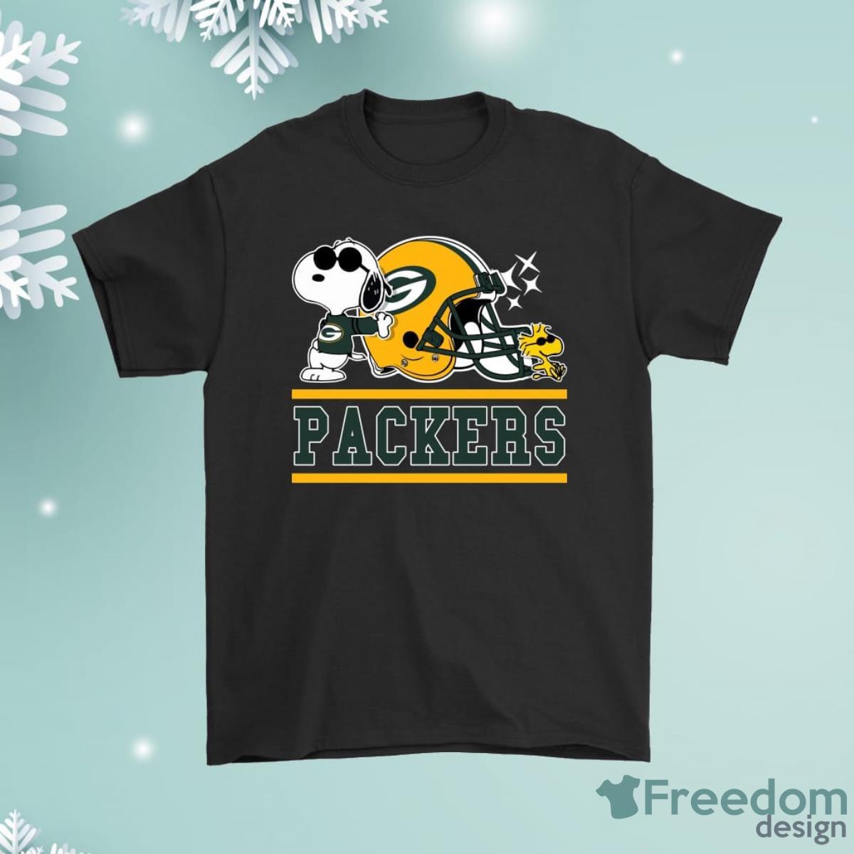 The Green Bay Packers Joe Cool And Woodstock Snoopy Mashup Shirt Product Photo 1