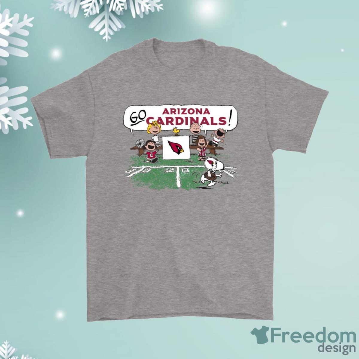 The Peanuts Cheering Go Snoopy Arizona Cardinals Shirt Product Photo 1